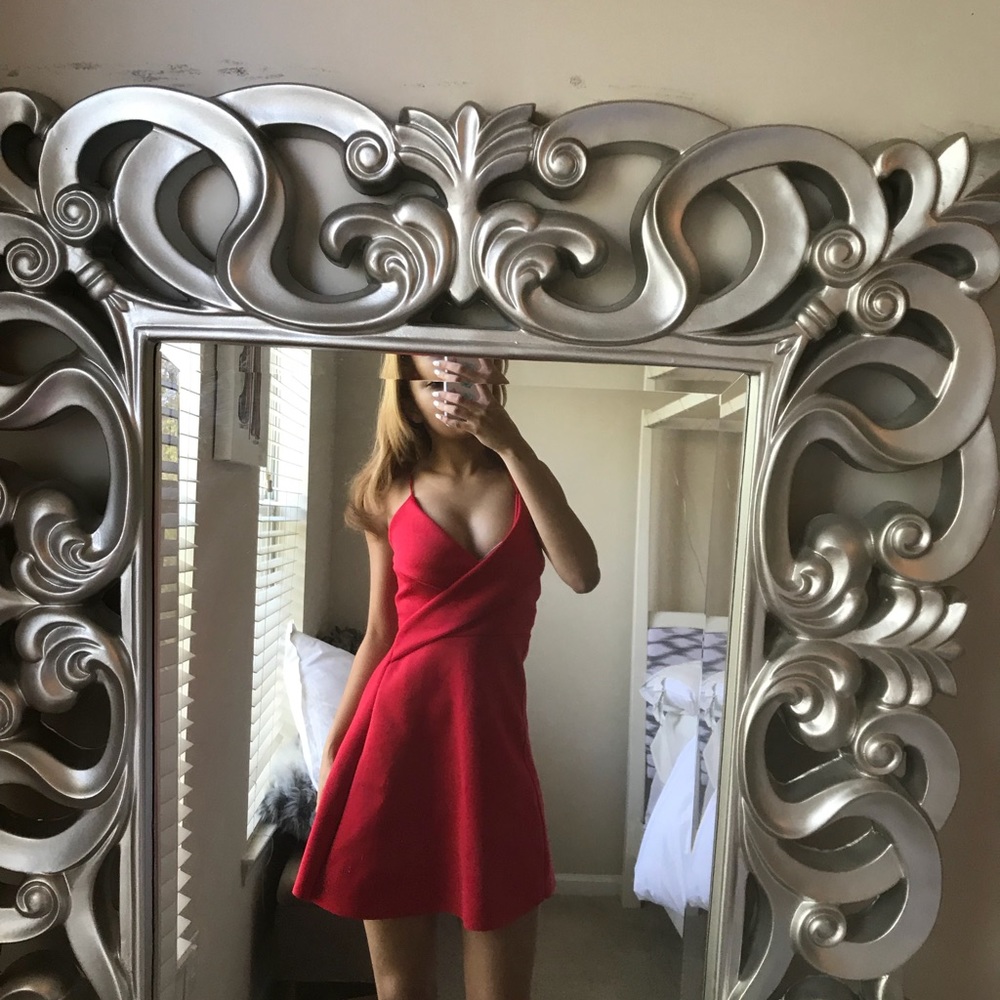 MISSGUIDED red strappy skater dress